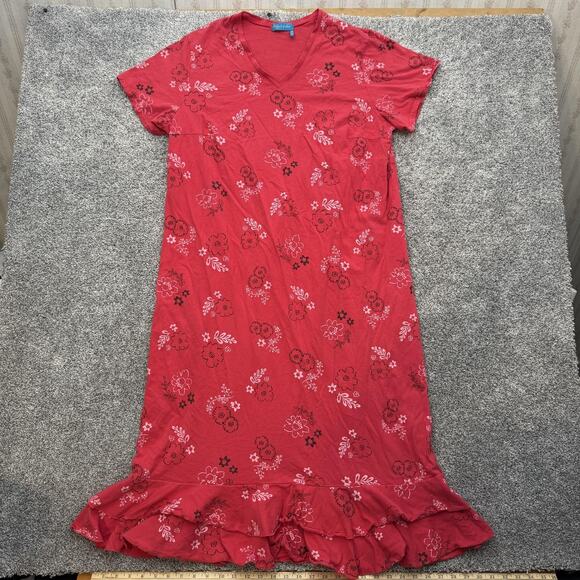 Fresh Produce Vintage Y2K 1X Plus Cotton Dress Floral Ruffle Hem Cottagecore - Picture 1 of 8